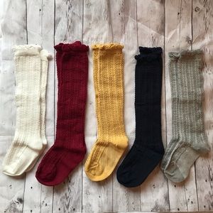 Brand New Set of 5 Cable Knit Knee High Socks 3-5Y